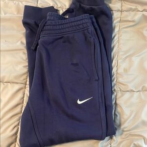 Nike Blue and White Joggers with Tapered Legs
